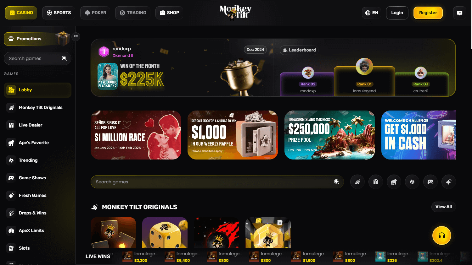 MonkeyTilt Casino
