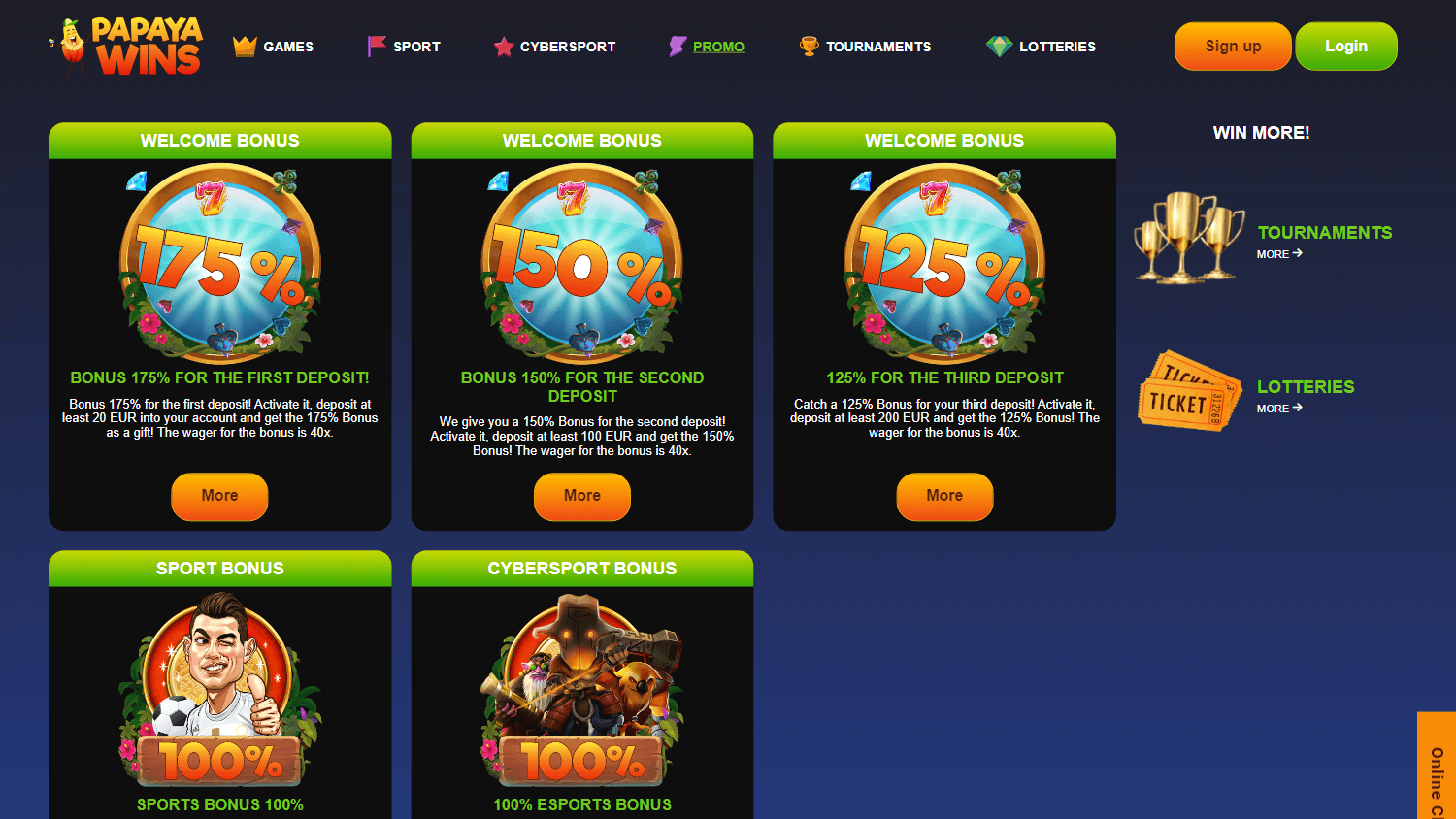 Papaya Wins Casino